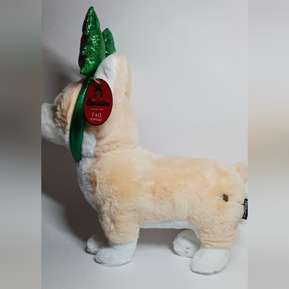 F.AO. Schwartz Sparklers wear & share Corgi w/removable tree headband plush  - Picture 2 of 6